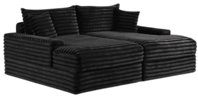 Furniture of America® Tavedestrand Black Double Chaise Sofa-0