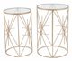 Zuo® Modern Hadrian 2-Piece Glass Top Side Tables with Gold Framework -1