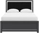 Signature Design by Ashley® Birmonton Black Queen Upholstered Panel Bed-1