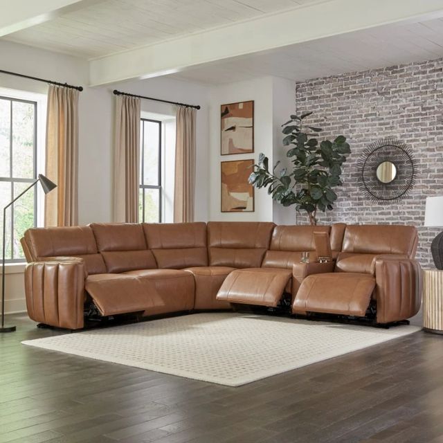 Parker House® Modesto 6-Piece Sable Modular Power Reclining Sectional with Power Headrest-1