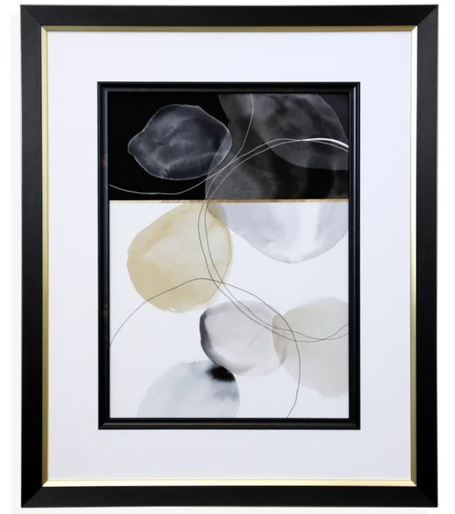 Stylecraft Rolling Stones I Black/Light Gray/White Wall Art-0