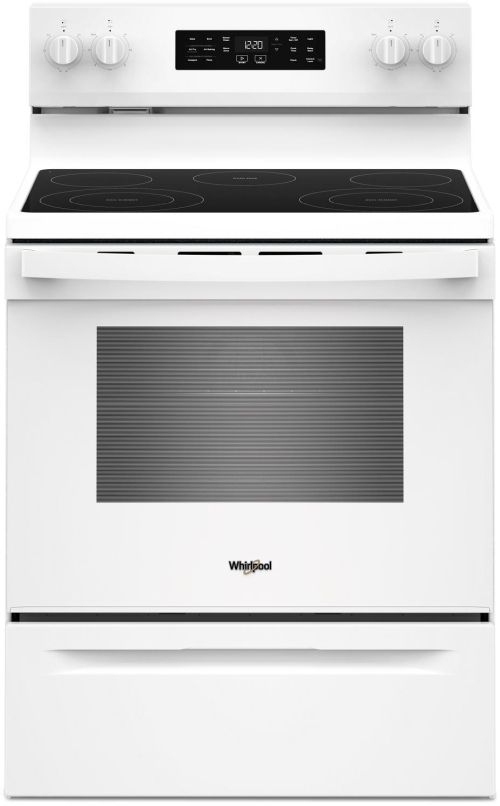 Whirlpool® 30" White Freestanding Electric Range with Air Cooking Technology-0