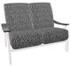 Telescope Casual St. Catherine Agra Classic/Snow Aluminum/Fabric Outdoor MGP Cushion Loveseat with Chestnut Rustic Arms-0
