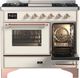 Ilve® Majestic III 40" Antique White Pro Style Dual Fuel Natural Gas Range with Triple Glass Door and Copper Trim-3