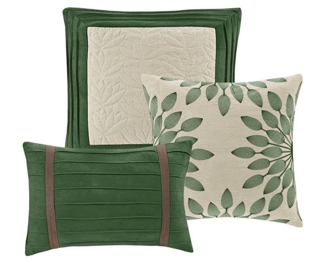 Olliix by Madison Park Palmer 7 Piece Green California King Comforter Set-2