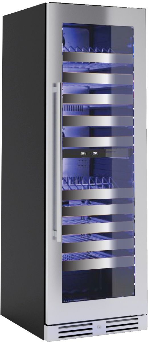XO 24" 14 Cu. Ft. Fingerprint Resistant Stainless Steel Dual Zone Wine Column with Glass Door-1