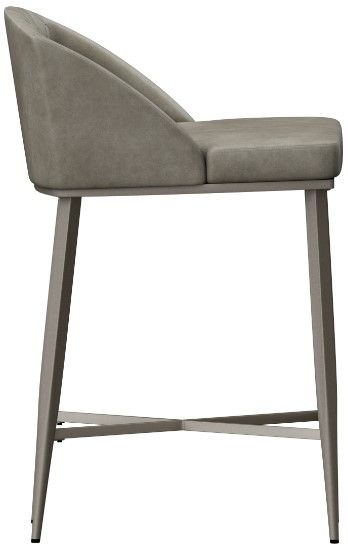 HH2 Home Phoenix 2-Piece Pewter/Weathered Gray Leather Counter Stool-3