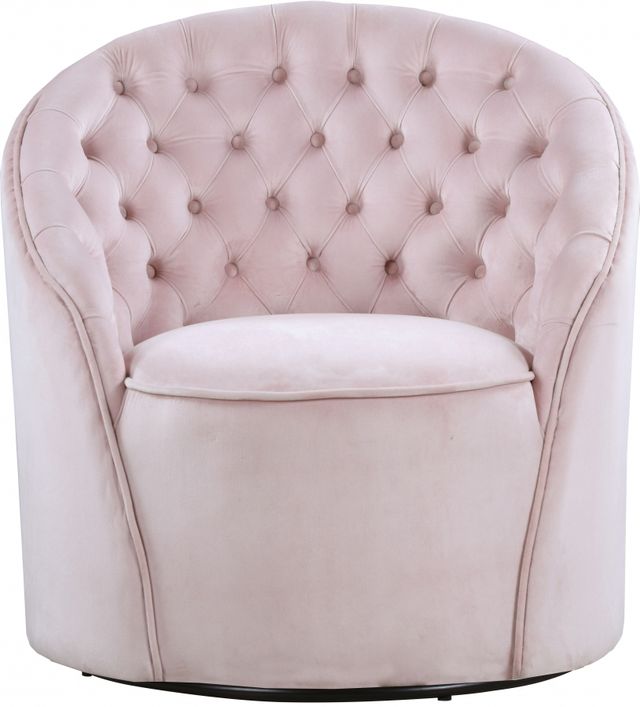 Meridian Furniture Alessio Pink Velvet Swivel Chair-1