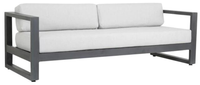 Sunset West Redondo Slate Aluminum Outdoor Sofa with Cast Silver Cushion-0