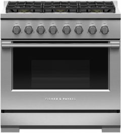 Fisher & Paykel Series 7 36" Stainless Steel Pro Style Slide In Natural Gas Range