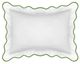 Laura Park Designs Scalloped Green/White Cotton 20"x26" Euro Sham-0