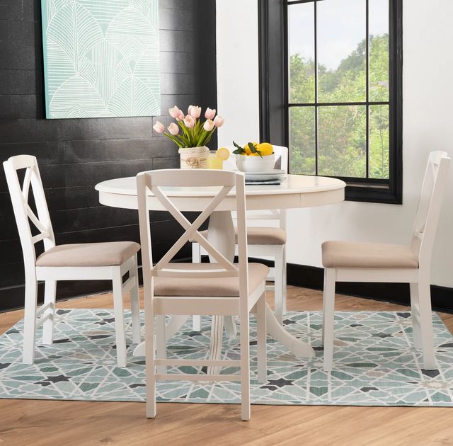 Linon Norah 5-Piece White Dining Set-2