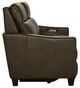 La-Z-Boy® Quinault Olive Leather Power Reclining Loveseat with Headrest-3