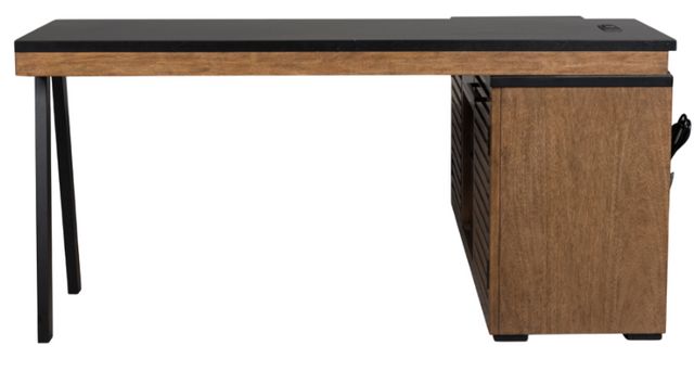 Signature Design by Ashley® Kallari Black/Warm Brown Credenza with Desk Return-4