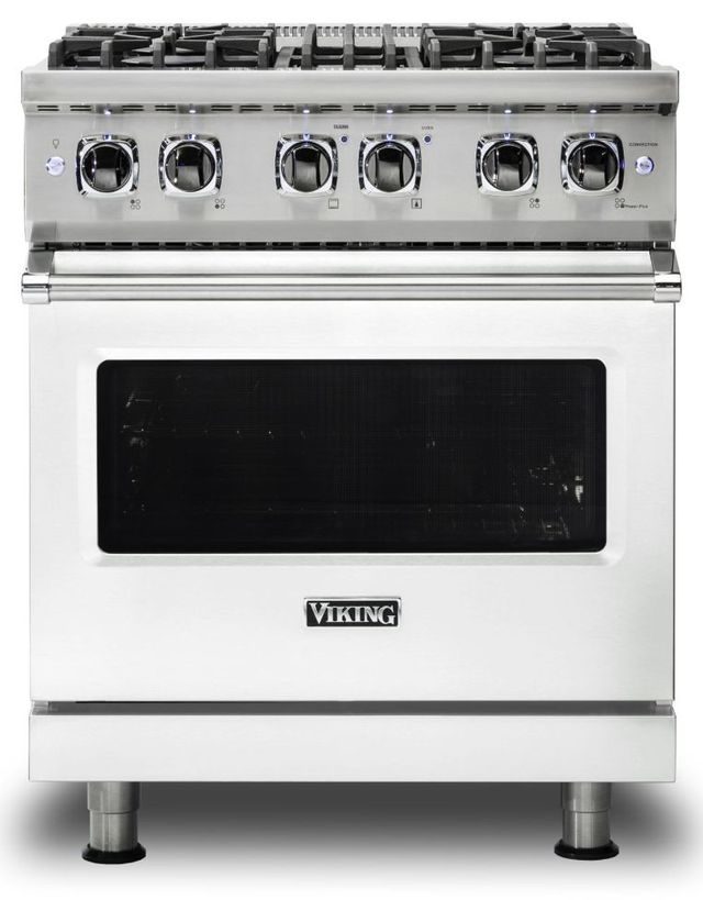 Viking® 5 Series 30" Frost White Pro Style Dual Fuel Natural Gas Range-0