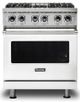 Viking® 5 Series 30" Frost White Pro Style Dual Fuel Natural Gas Range-0