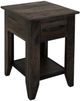 International Furniture Direct Teak Stained Dark Chairside Table-0