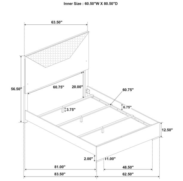 Coaster® Ives 4-Piece Gray High Gloss King Panel Bedroom Set-2