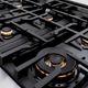 ZLINE Classic 36" Stainless Steel Pro Style Gas Range with Black Matte Door and Champagne Bronze Accents -4