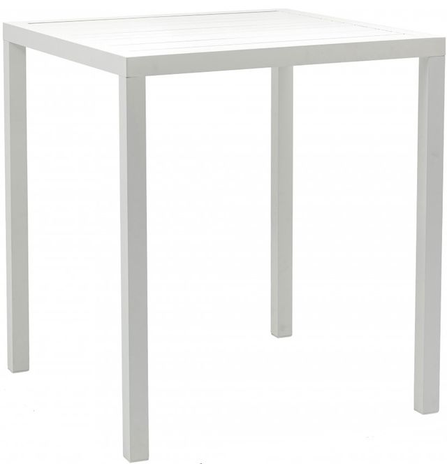 Meridian Furniture Maldives White Aluminum Outdoor Square Bar Table-0