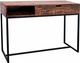 Porter International Designs Lakewood Brown Lift Top Console Table with Black Metal Frame-0