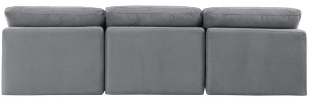 Meridian Furniture Indulge 3-Piece Grey Velvet Armless Sofa -3