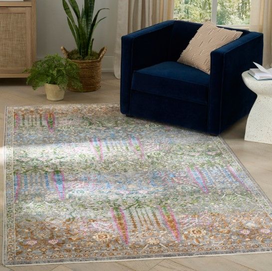 Nourison Home™ Vintage Harmony Blue 5'x8' Style 1 Area Rug-1