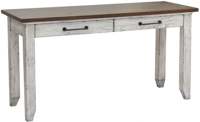 Steve Silver Co. Bear Creek Honey Smoke Sofa Table with White Base-0
