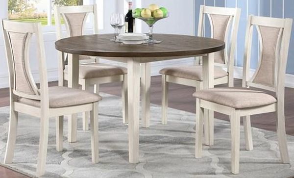 New Classic® Home Furnishings Hudson Brown/Creme 48" Round Dining Table Set-0