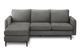 Monarch Specialties Inc. Grey 85" Sofa Lounger and Reversible Chaise with Black Metal Legs-0