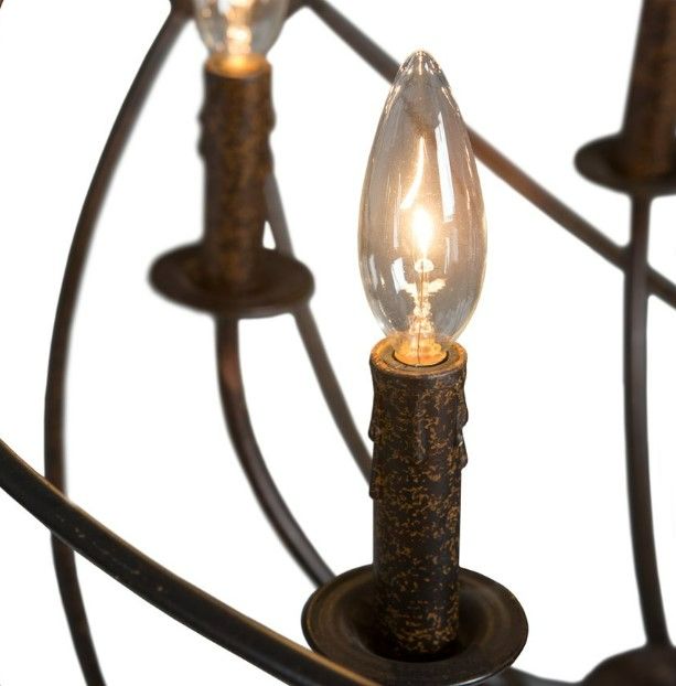 YHD Shooting Star Rustic Black 5-Light Orb Chandelier-3