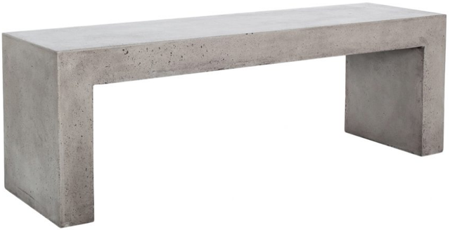 Moe's Home Collection Lazarus Dark Grey Concrete Outdoor Bench-1