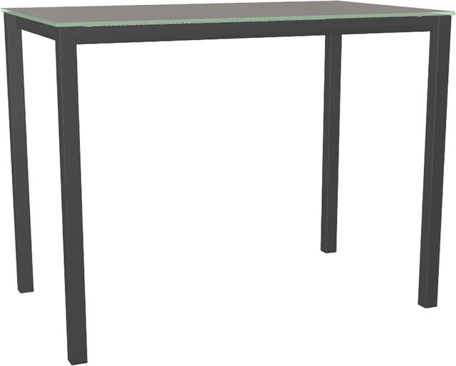 Amisco Customizable Azilis 54" Rectangular Bar Height Pub Table with 0.5" Taupe Glass Top-0