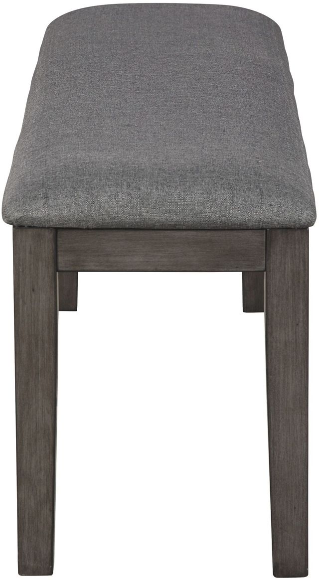 Benchcraft® Luvoni Dark Charcoal Gray Upholstered Bench-1