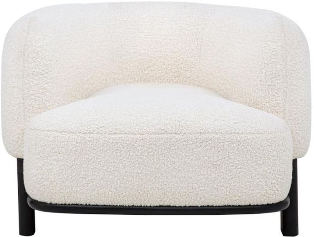 Coaster® Lawler Black/Ivory Upholstered Barrel Back Accent Chair-3