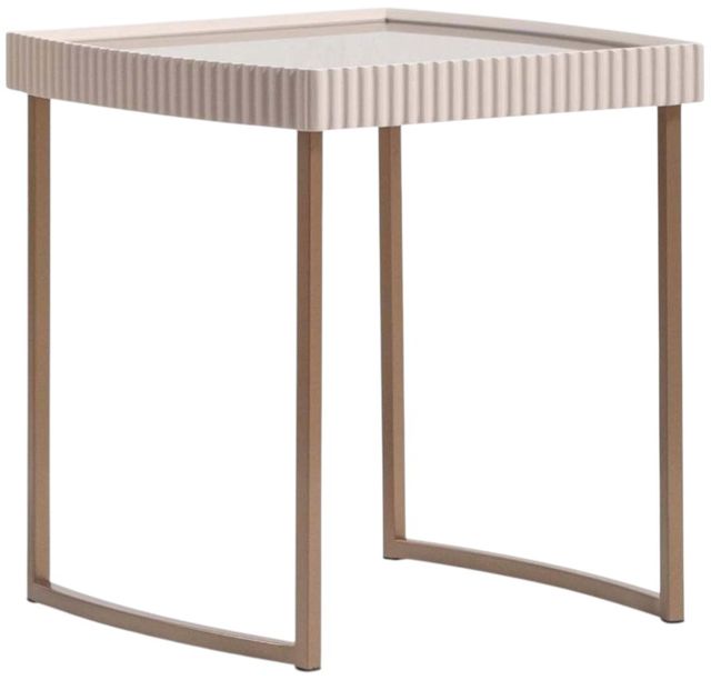 Michael Amini® Lisbon Silken Cream Bronze End Table-0