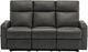 Monarch Specialties Inc. Grey Faux Leather Manual Reclining Sofa with Cupholders-0