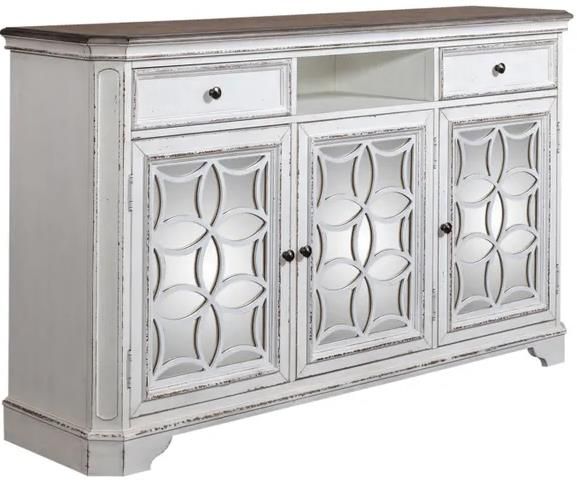 Liberty Furniture Magnolia Manor Antique White 68" Highboy TV Console-0