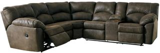 Signature Design by Ashley® Tambo 2-Piece Canyon Left-Arm Facing Manual Reclining Sectional