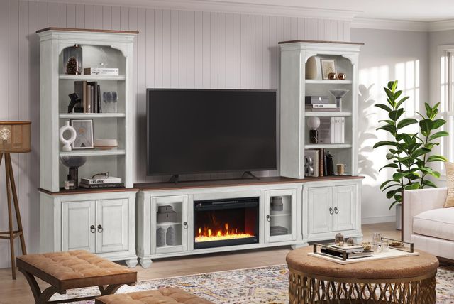 Legends Home Americana Brown/White 74" Fireplace Console-1