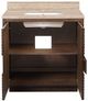 Currey & Company Morombe 36" Cocoa Travertine Vanity with Rectangular Undermount Sink-5