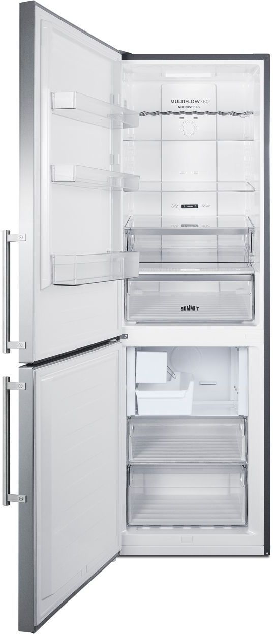 Summit® 10.6 Cu. Ft. Stainless Steel Counter Depth Bottom Freezer Refrigerator -2