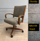 Allwood Furniture Group #140B Tilt/Swivel Wood Arms Caster Chair-1
