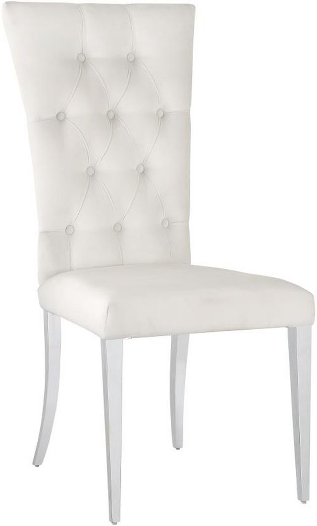 Coaster® Kerwin 2-Piece White/Chrome Upholstered Side Chairs