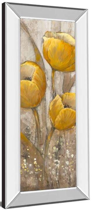 Classy Art Ochre Tulips II by Tim Otoole Mirrored Frame Wall Art-1