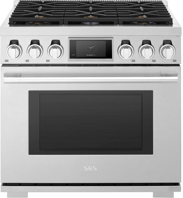 SKS 36" Stainless Steel Pro Style Dual Fuel Range-0