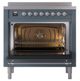 Ilve® Nostalgie II Noblesse 36'' Blue Gray Pro Style Induction Range with Chrome Trim-1