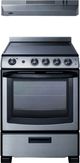 Summit® 24" Black/Stainless Steel Electric Range and Convertible Hood-0