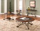Steve Silver Co.® Rosemont Brown End Table with Antique Brass Base-0