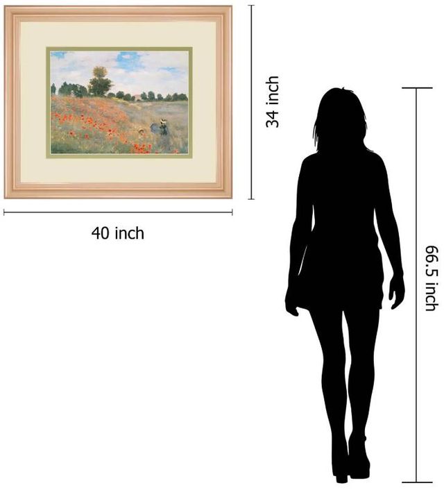 Classy Art Wild Poppies, Near Argenteuil by Claude Monet Wall Art-2